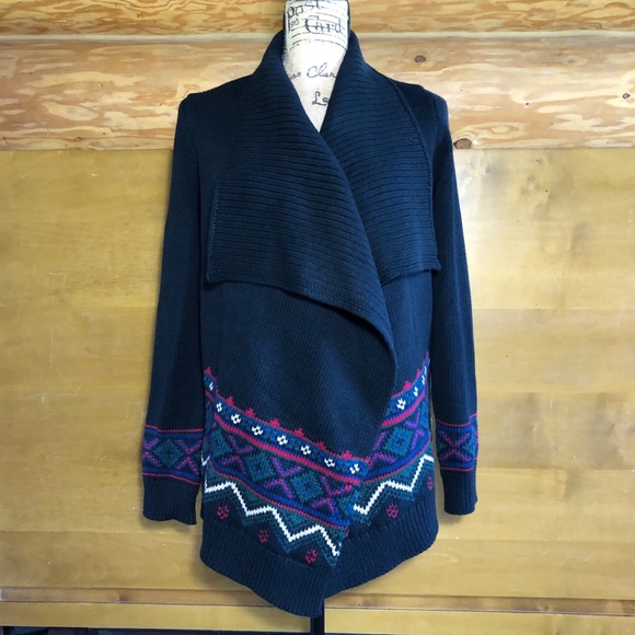 NWT Ralph Lauren Black Erindaria Aztec/ Fair Isle cardigan in size M - Picture 4 of 9